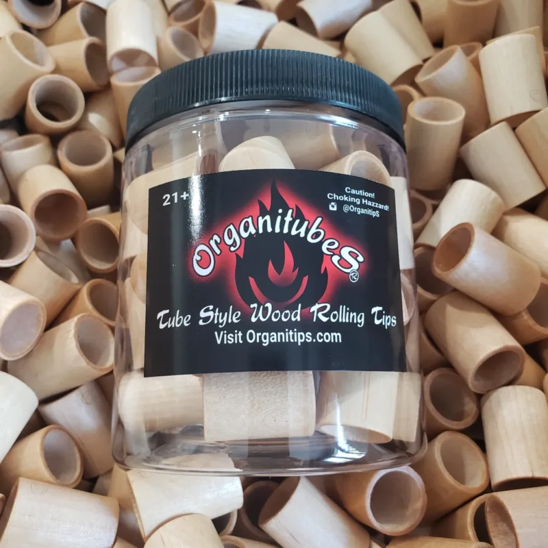 (RESTOCKED) OrganitubeS™ New XL Size Tube Style Wood Rolling Tips. (40pcs) 48 Gauge outer diameter